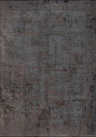 Bordered Brown Loomspun Outdoor Rug
