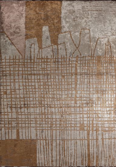 Abstract Brown & Grey Flow Outdoor Rug