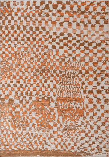 Aura Cream & Orange Abstract Rug