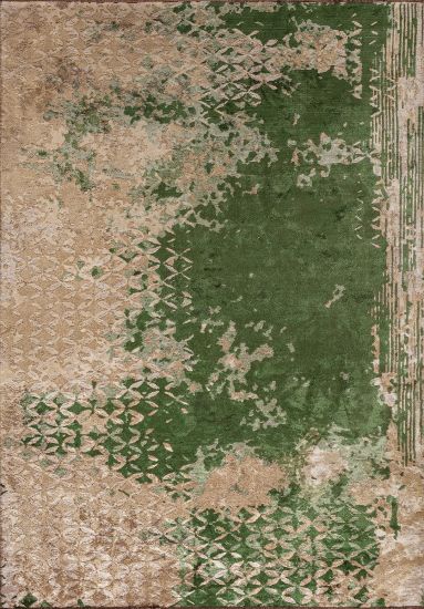 Dune Beige & Green Abstract Rug