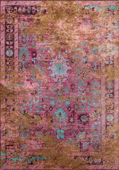 Distressed Multicolour Sunlight Living Room Rug