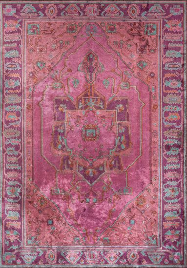 Moonlit Pink Persian Living Room Rug