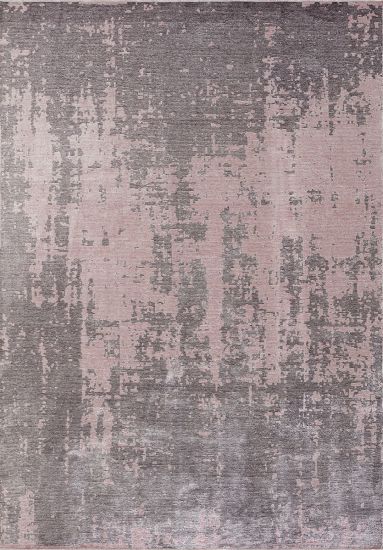 Abstract Grey & Pink Fawn Bedroom Rug