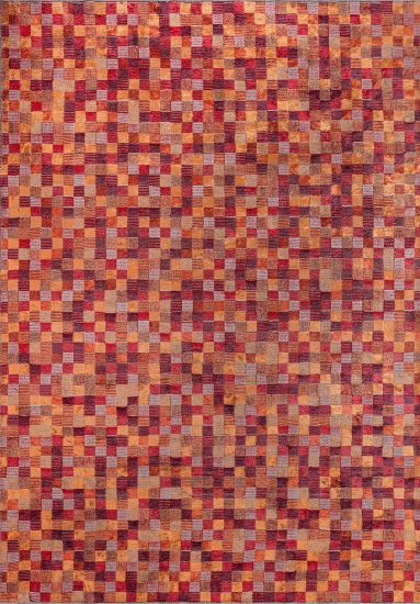 Geometric Red & Orange Otter Area Rug