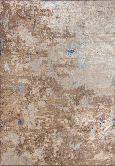Amber Brown & Beige Abstract Outdoor Rug