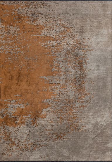 Brown & Orange Nimbus Abstract Dining Room Rug