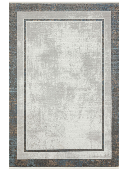 Prairie Grey Bordered Living Room Rug