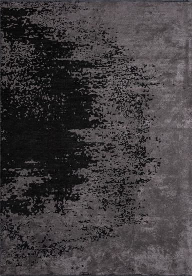 Grey & Black Abstract Nimbus Dining Room Rug