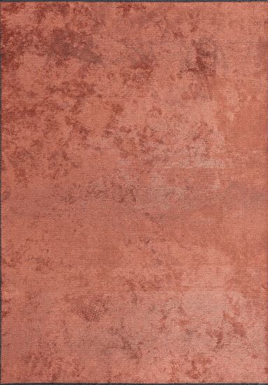 Aubusson Orange Plain Bedroom Rug