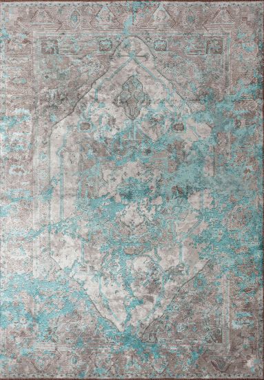 Marrakesh Grey & Blue Vintage Rug