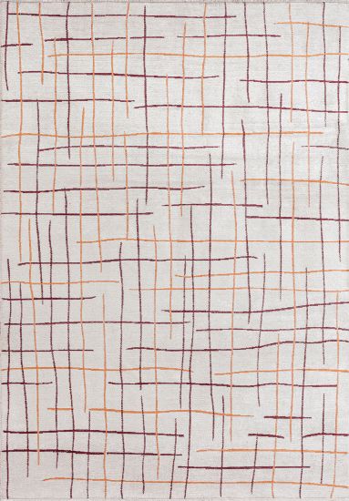 Charcoal Cream Geometric Bedroom Rug