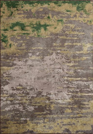 Quixotic Brown Yellow Abstract Area Rug