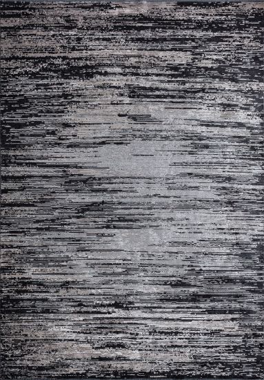 Bohemian Grey Black Abstract Outdoor Rug