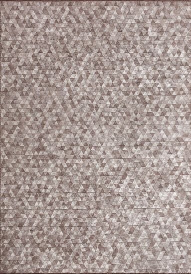 Geometric Beige & Brown Hereke Living Room Rug