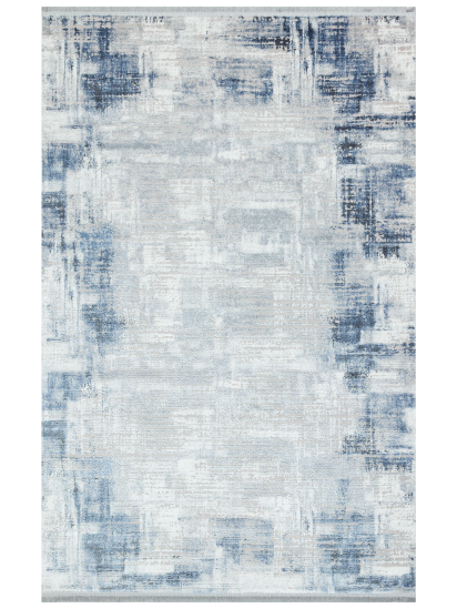 Maestro Abstract Cream & Blue Modern Area Rug