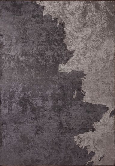 Abstract Grey Brown Crests Modern Rug