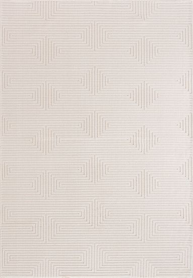 Ethereal Cream Geometric Bedroom Rug