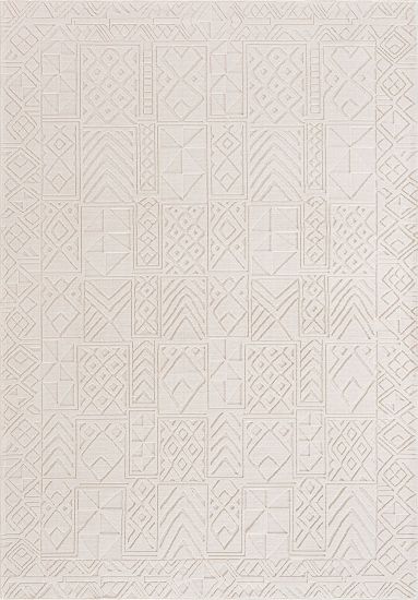 Geometric Cream Radiant Bedroom Rug