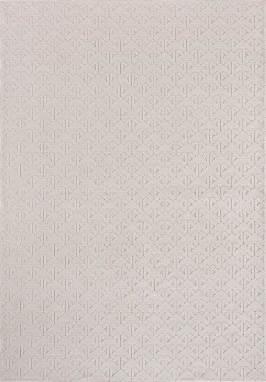 Blissful Cream Geometric Bedroom Rug