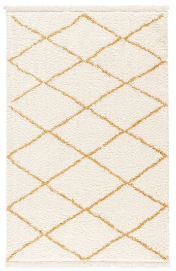 Geometric Cream & Yellow Fizzle Bedroom Rug