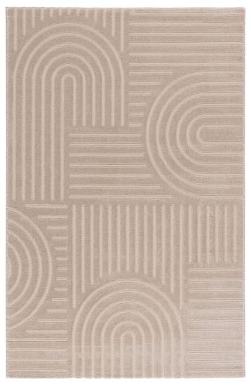 Flute Beige Geometric Living Room Rug
