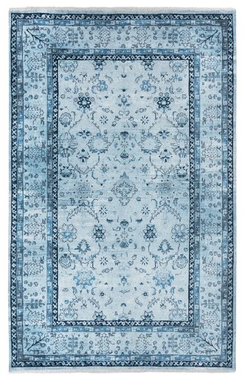 Exquisite Blue Oriental Living Room Rug