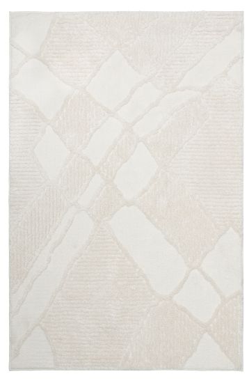 Fauve Cream Abstract Bedroom Rug