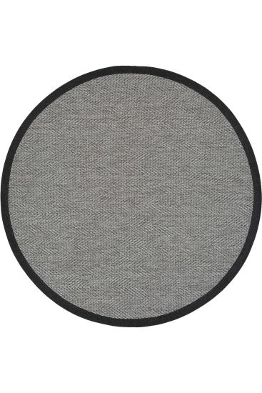 Sisal85 Black Grey Plain Living Room Rug