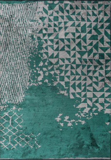 Tempest Green & Grey Distressed Area Rug