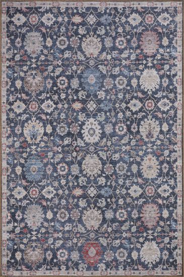 Baskili Blue Multicolour Floral Area Rug
