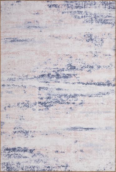 Baskili Pink Charcoal Abstract Indoor Rug