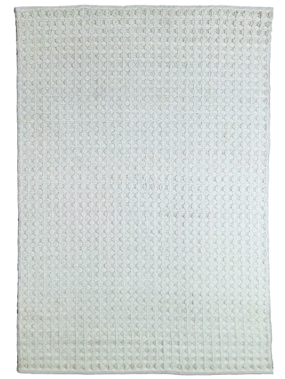 Tufted32 Cream Plain Patterned Living Room Rug