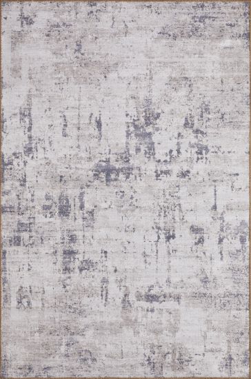 Baskili Grey Cream Abstract Area Rug