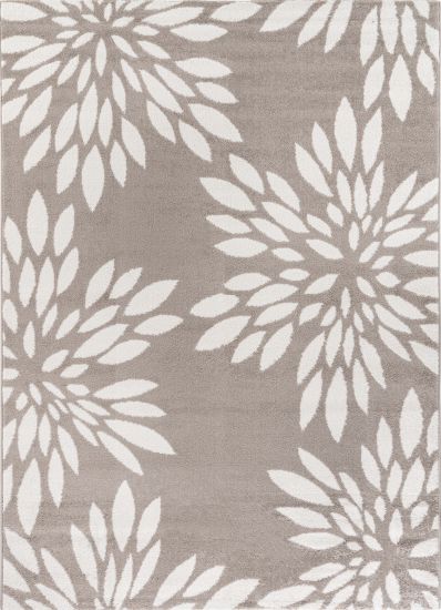 Brown & White Astral Floral rug