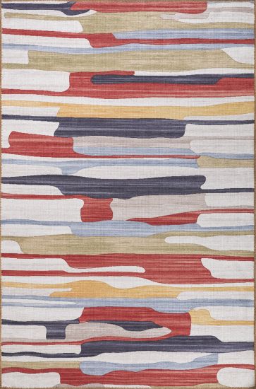 Baskili Multicolour Modern Geometric Living Room Rug