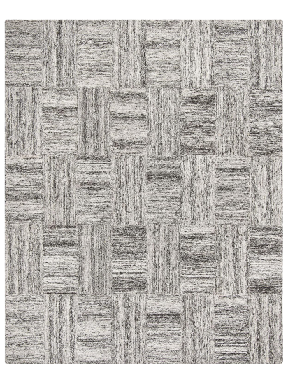 Tufted32 Cream Black Modern Patchwork Area Rug