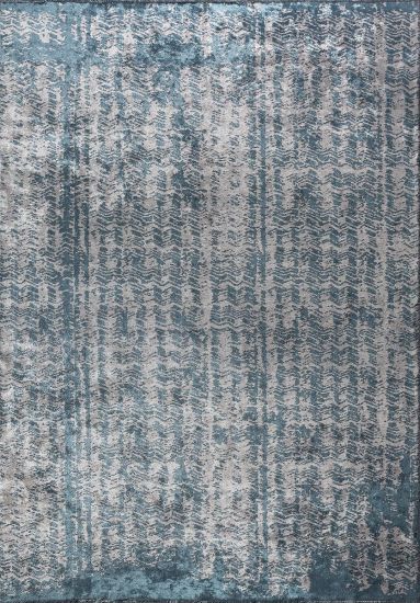 Blue & Grey Saffron Abstract Indoor Outdoor Rug