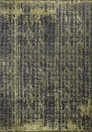 Green & Black Saffron Abstract Dining Room Rug