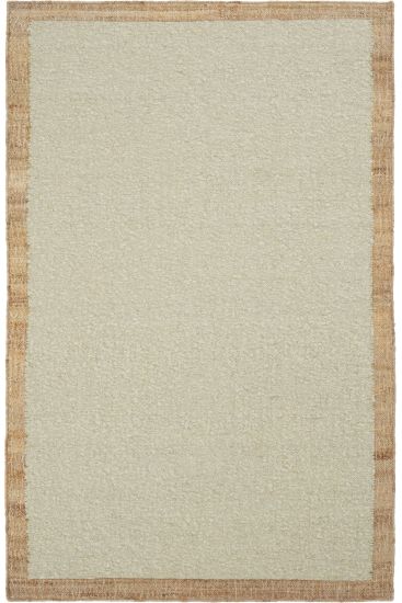 Woptil Beige & Brown Bordered Dining Room Rug