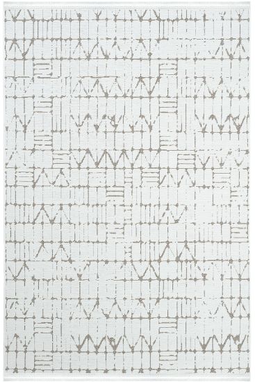 Bertis White & Grey Geometric Living Room Rug