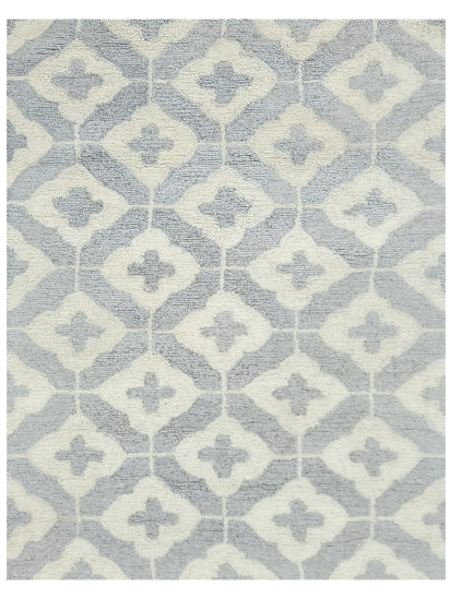 Tufted32 Cream Grey Modern Trellis Indoor Rug