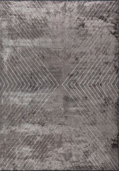 Quasar Grey & Brown Geometric Living Room Rug
