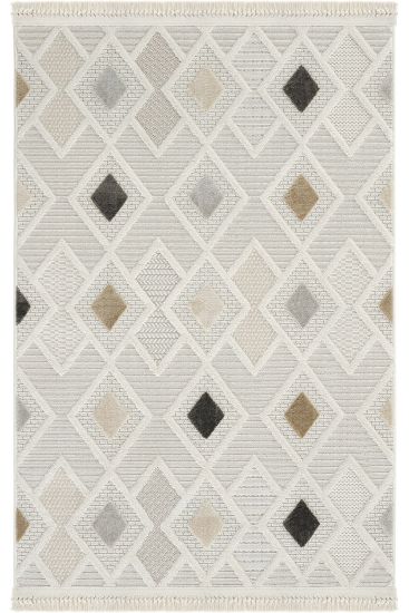 Arpeton Geometric Cream Area Rug