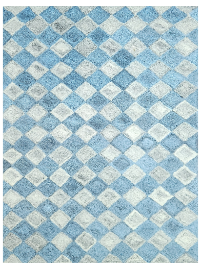 Tufted32 Blue Grey Modern Geometric Indoor Rug