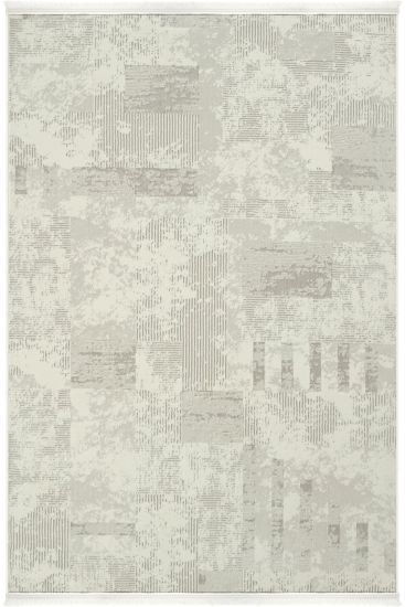 Laptar Grey Abstract Distressed Bedroom Rug