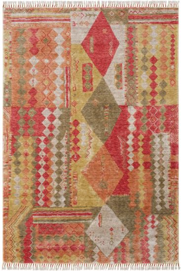 Gallipt Red & Orange Aztec Dining Room Rug