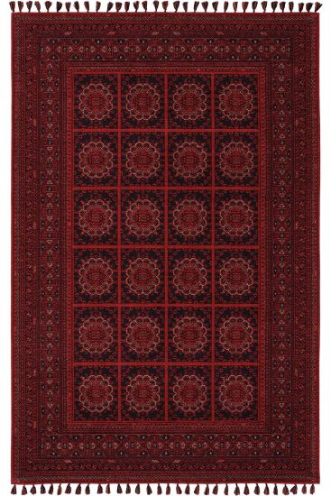 Aptolias Red Black Persian & Oriental Living Room Rug