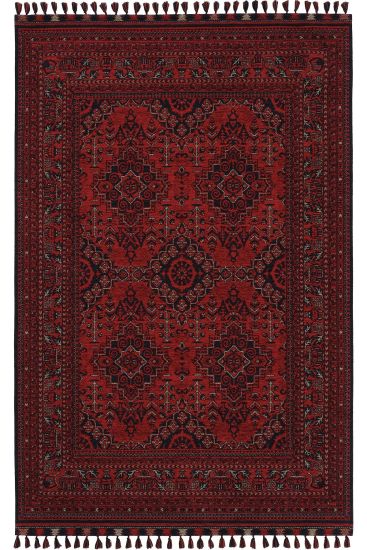 Aptolias Persian & Oriental Red Black Bedroom Rug