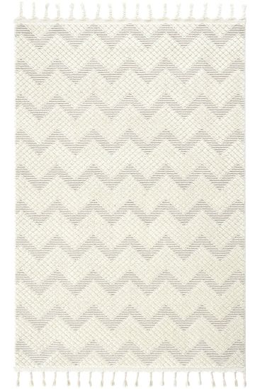 Foctip Cream Beige Modern Geometric Bedroom Rug