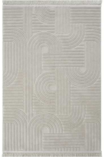 Stoprin Grey Modern Geometric Area Rug